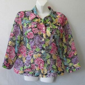 L 12 14 Blouse Tunic TOP LONG Sleeve YELLOW BLACK